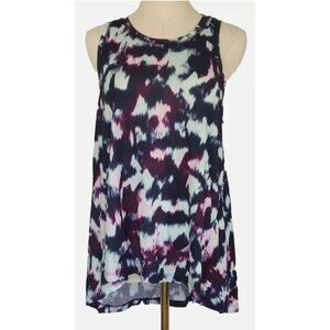 Sweaty Betty Easy Peazy Tank | Blue Flow Print Tie Dye | Size L
